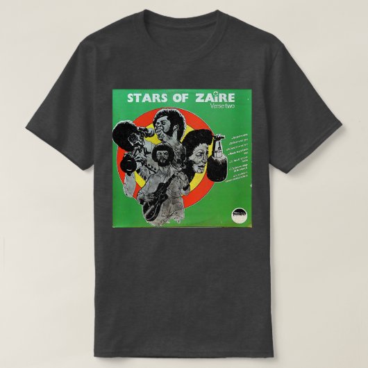 Sterren van Zaïre Vervaagd Stijl Afrikaans Vinyl R T-shirt (Design voorkant)