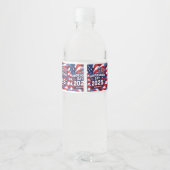 Sterren Viering 4 Juli Labels Waterfles Etiket (Achterkant)