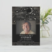 Sterren Viering van het Leven Foto Memorial Funera Programmakaart (Staand voorkant)