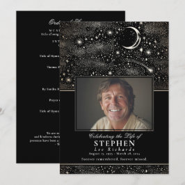 Sterren Viering van het Leven Foto Memorial Funera Programmakaart