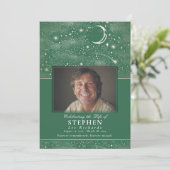 Sterren Viering van het Leven Foto Memorial Funera Programmakaart (Staand voorkant)