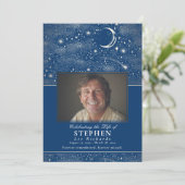Sterren Viering van het Leven Foto Memorial Funera Programmakaart (Staand voorkant)
