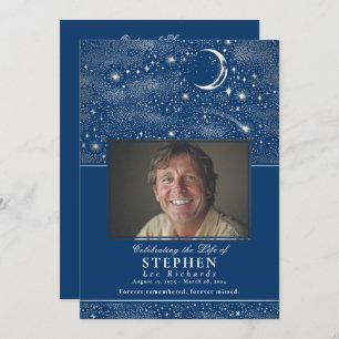 Sterren Viering van het Leven Foto Memorial Funera Programmakaart