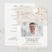 Sterren Viering van het Leven Foto Memorial Funera Programmakaart (Voorkant / Achterkant)