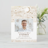 Sterren Viering van het Leven Foto Memorial Funera Programmakaart (Staand voorkant)