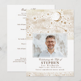 Sterren Viering van het Leven Foto Memorial Funera Programmakaart