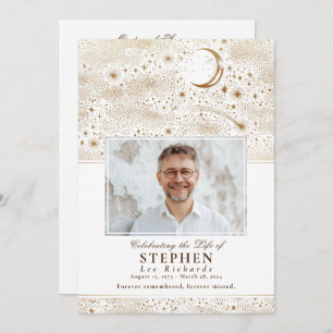 Sterren Viering van het Leven Foto Memorial Funera Programmakaart