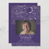 Sterren Viering van het Leven Foto Memorial Funera Programmakaart (Voorkant / Achterkant)