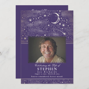 Sterren Viering van het Leven Foto Memorial Funera Programmakaart