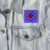 Sterren Vierkante Button 5,1 Cm (In situ)