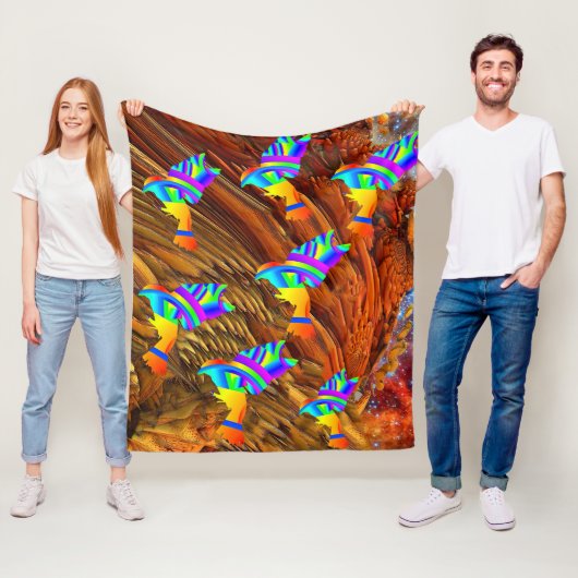 Sterren Vogels Fleece Deken  (In situ)