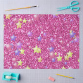 Sterren voor mousserend glitterpapier, roze tissuepapier (Craft)