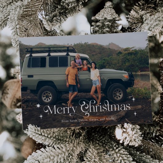 sterren vrolijke kerstfoto feestdagenkaart