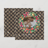 Sterren Waterverf kerstmis foto Feestdagenkaart (Voorkant / Achterkant)