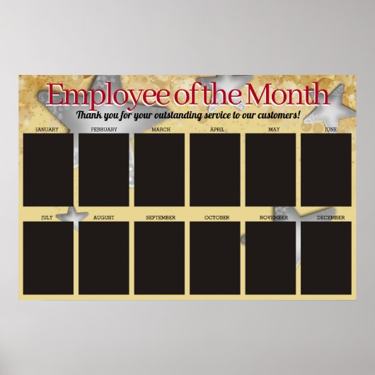 sterren werknemer van de maandfoto vertoning poster (Voorkant)