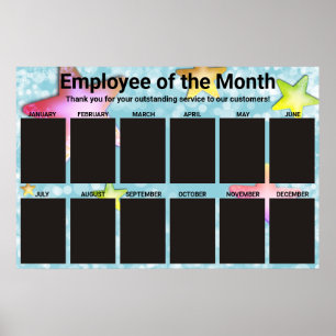 sterren werknemer van de maandvertoning voor 4x6 f poster