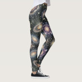 Sterren wervelend sterrenstelsel patroon leggings (Rechts)
