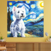 Sterren West Highland White Terrier Hondenportret Canvas Afdruk (Insitu (Woonkamer))