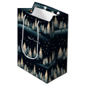 Sterren Winter Bos Night Gift Bag Medium Cadeauzakje (Voorkant Gekanteld)