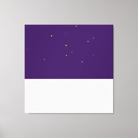 Sterren Winter Nacht Royal Paarse wit kleurenblok Canvas Afdruk (Voorkant)