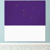 Sterren Winter Nacht Royal Paarse wit kleurenblok Canvas Afdruk (Insitu (Houten vloer))