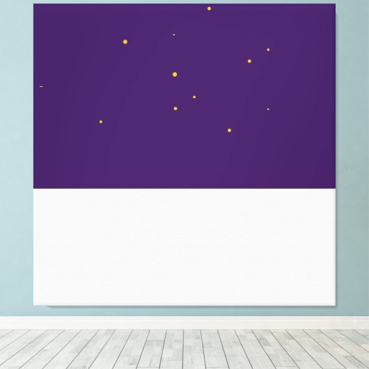Sterren Winter Nacht Royal Paarse wit kleurenblok Canvas Afdruk (Insitu (Houten vloer))