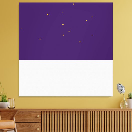 Sterren Winter Nacht Royal Paarse wit kleurenblok Canvas Afdruk (Insitu (Woonkamer))