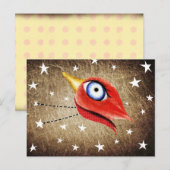 Sterren Winter Vogel Briefkaart (Voorkant / Achterkant)