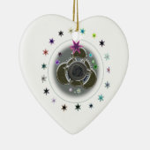 Sterren Wit Hart Keramisch Ornament (Rechts)