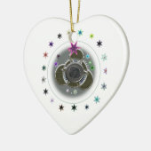 Sterren Wit Hart Keramisch Ornament (Links)