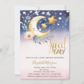Sterren Wolken Maan Bloem Baby Shower Kaart (Voorkant)