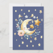 Sterren Wolken Maan Bloem Baby Shower Kaart (Achterkant)