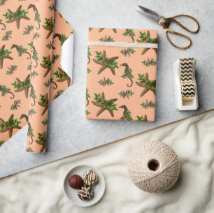 Sterren Zee Paarden Pattern Kerstmis Cadeaupapier