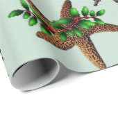 Sterren Zee Paarden Pattern Kerstmis Cadeaupapier (Rol Hoek)