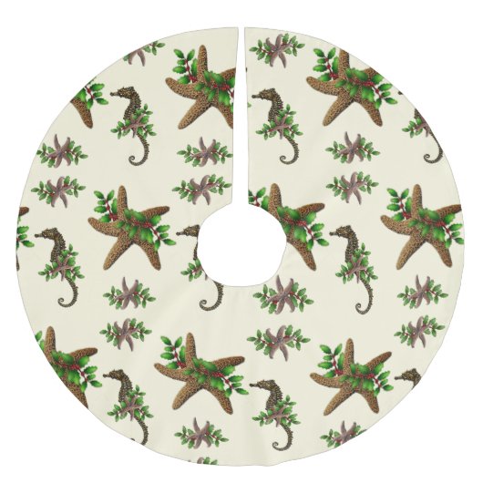 Sterren Zee Paarden Pattern Kerstmis Kerstboom Rok (Voorkant)