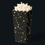 Sterren zijn uit de Treat Box Bedankdoosjes<br><div class="desc">Party favure traktbox wordt weergegeven in een zwart en gouden sterren print. Pas dit object aan of koop het object zoals het is. Afbeelding onder licentie</div>