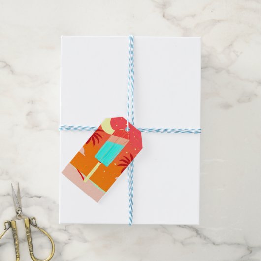 Sterren Zomer Palm Ice Oase Cadeaulabel (Met Touw)