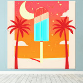 Sterren Zomer Palm Ice Oase Canvas Afdruk (Insitu (Houten vloer))