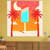 Sterren Zomer Palm Ice Oase Canvas Afdruk (Insitu (Woonkamer))