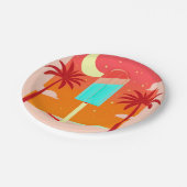 Sterren Zomer Palm Ice Oase Papieren Bordje (Gekanteld)