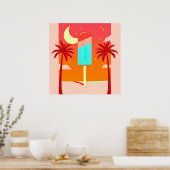 Sterren Zomer Palm Ice Oase Poster (Keuken)