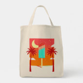 Sterren Zomer Palm Ice Oase Tote Bag (Achterkant)