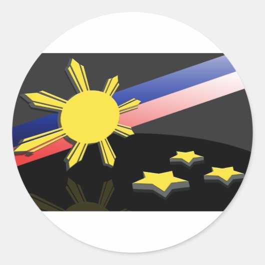 Sterren & Zon Ronde Sticker (Voorkant)