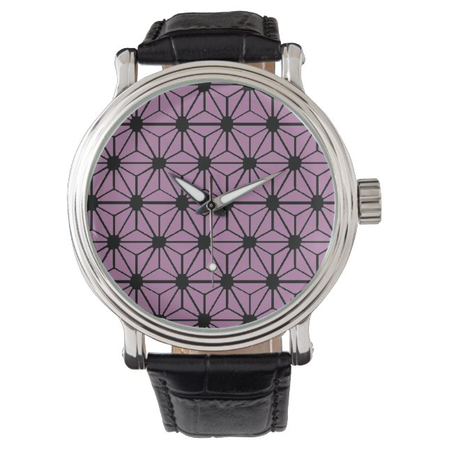 Sterren, zwart en Paars Horloge (Voorkant)