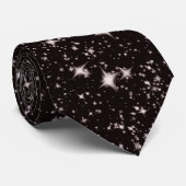 sterren zwarte nacht stropdas (Opgerold)