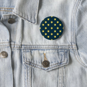 Sterrenachtige Buttonnen op donkerblauwe achtergro Ronde Button 5,7 Cm