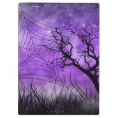 Sterrenachtige Paarse Ghoulish Gothic Web Volle Ma Klembord (Achterkant)