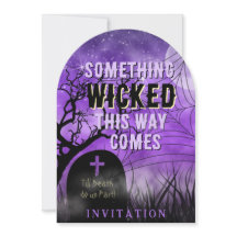 Sterrenachtige Paarse Gothic Graveyard Volle Maan 