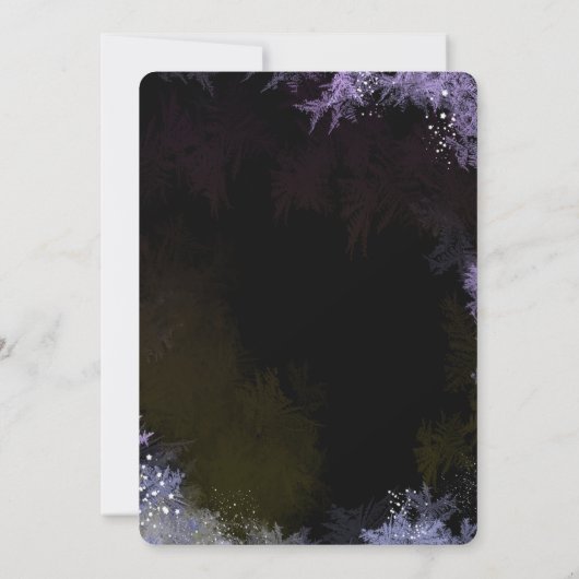 Sterrenavond Bos Paarse bruiloft Kaart (Achterkant)