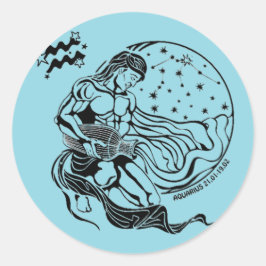 sterrenbeeld acquarius ronde sticker
